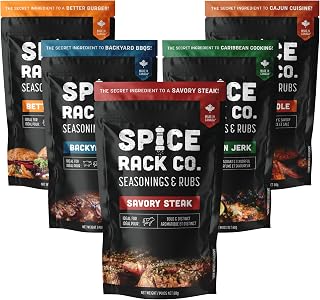 Spice Rack Co. BBQ Spices And Rubs Gift Set, BBQ Seasoning And Rubs 5-Pack | Christmas Stocking Stuffers For Men, Secret Santa & White Elephant Gifts For Adults, Unique Gifts For Men Who Have Everything
