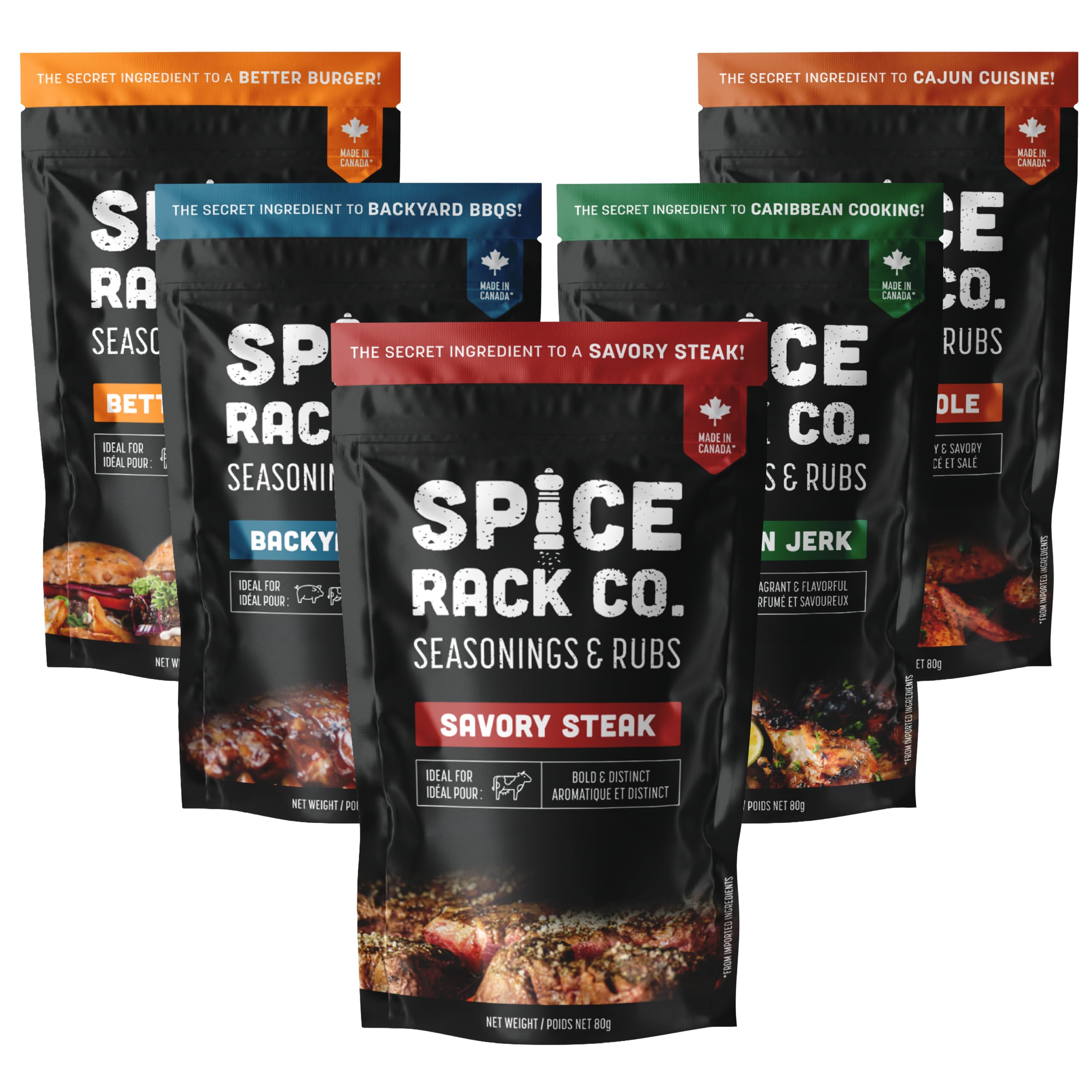 Spice Rack Co. BBQ Spices And Rubs Gift Set, BBQ Seasoning And Rubs 5-Pack | Chr