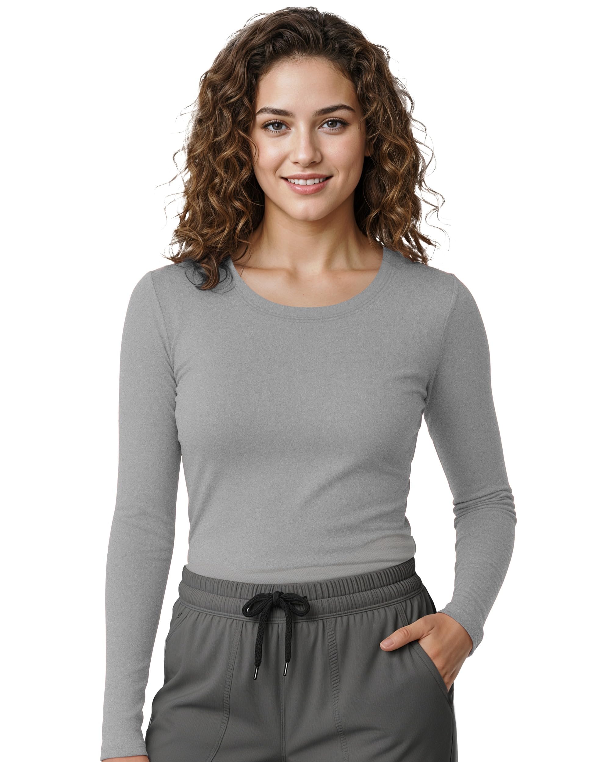 NY Threads Under Scrub Women's Fitted Long Sleeve T-Shirt