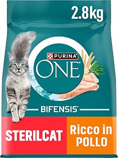 PURINA ONE Bifensis Sterilcat Adult Cat Croquettes, 2.8 kg Bag | Sterilized Cat Croquettes with Chicken, Formula Designed to Support the Intestinal Microbiome