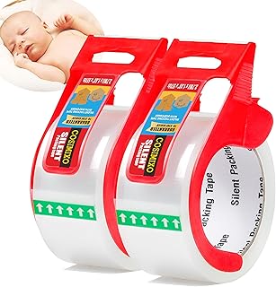 2-Pack No Noise Clear Packing Tape with Dispenser,2.7mil x 1.88" x 55Yds Heavy Duty Noiseless Packing Tape,Clear Packaging Tape for Shipping, Industrial Grade Moving Tape for Boxes COSIMIXO