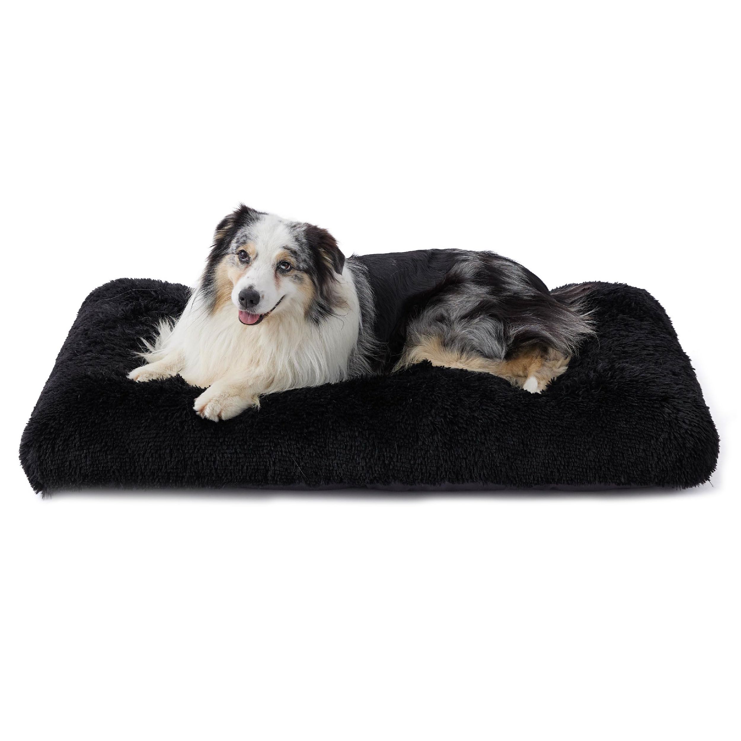 Bedsure XL Dog Crate Bed Washable, Fluffy Mattress, 104x69cm, Black