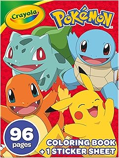 CRAYOLA Pokemon Coloring Book, 96 Coloring Pages, Gift for Kids 3, 4, 5, 6