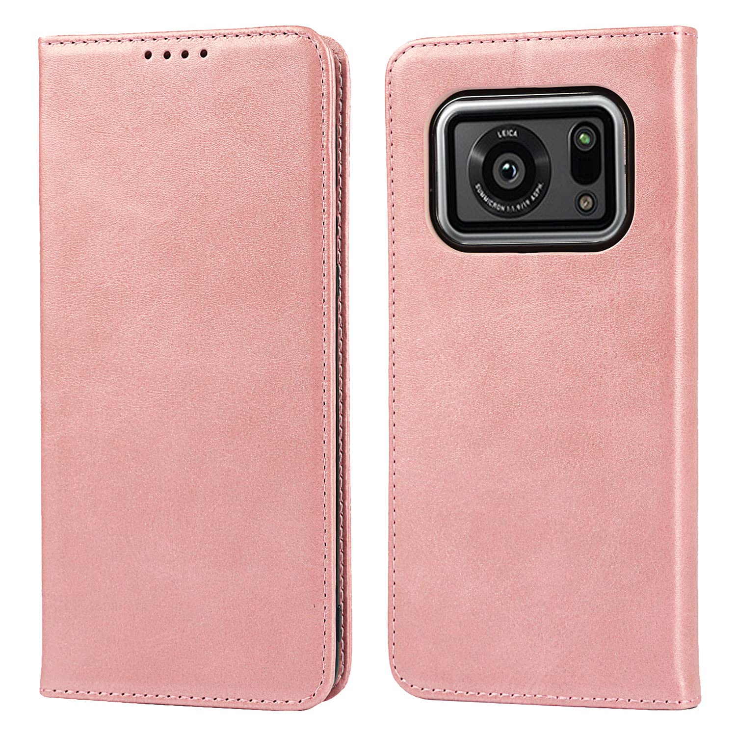 【Hamany】 対応 AQUOS R6 ケース 手帳型 アクオスr6ケース カード収納 SH-51B ケース -ファッション ローズゴールド