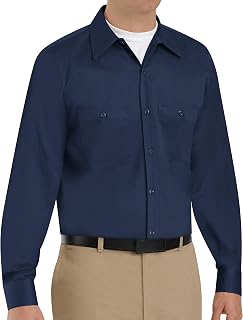 Red Kap Men's Wrinkle Resistant Cotton Work Shirt, Regular Fit, Long Sleeve Shirt (Pack of 1)