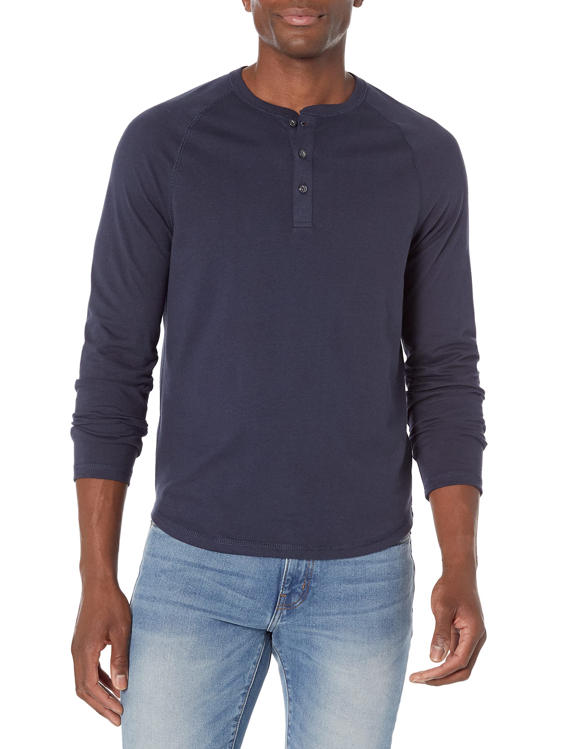Amazon Essentials Men's Long Sleeve Henley Shirt for Men, Regular-Fit, Cotton, A