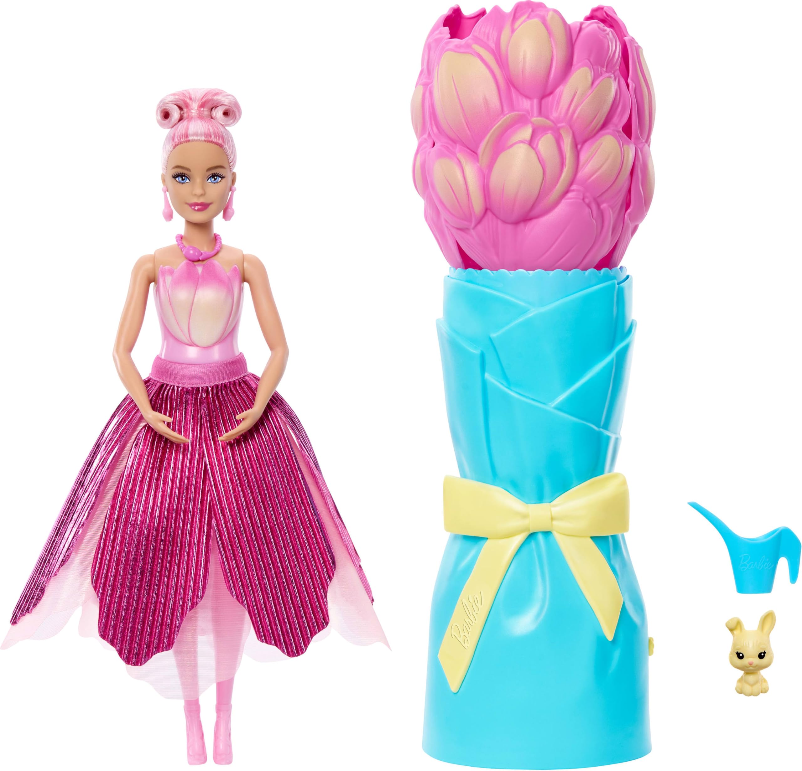 Barbie Petal Pop Scented Doll and Accessories | Fashion Doll Wearing Tulip Dress