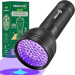 ESCO LITE Black Light for Pet Urine Detection UV Flashlight 395nm Pet Urine Detector Light for Cat Pee and Dog Stains Carpets Floors
