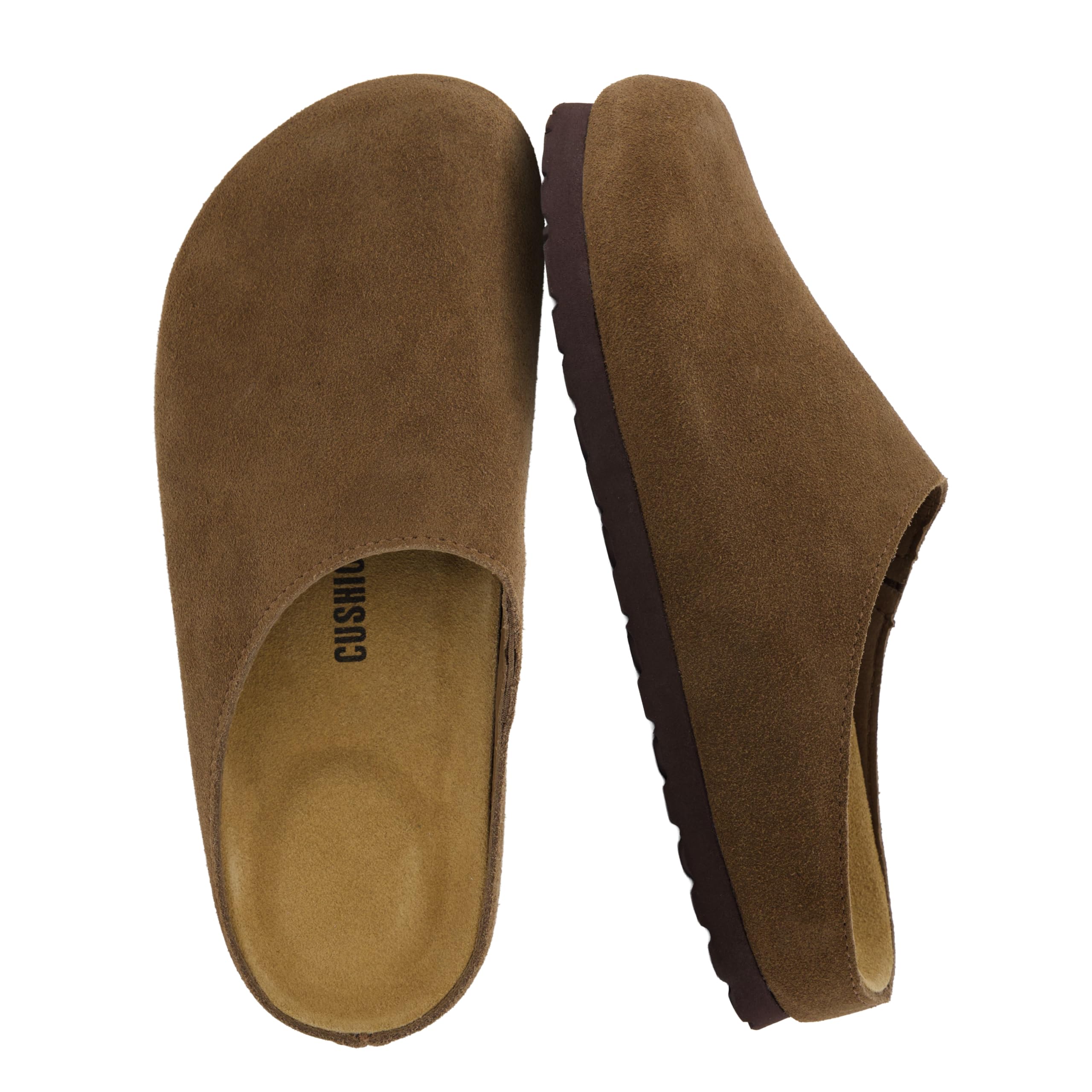 CUSHIONAIRE Lute Genuine Suede Leather Clogs for Women Indoor and Outdoor – Comf