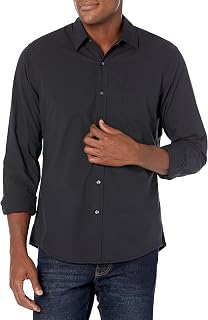 Amazon Essentials Mens Slim-Fit Long-Sleeve Poplin Shirt