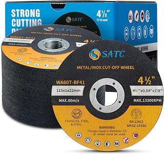 SATC 115mm Cutting Discs 50-Peice for Angle Grinder Durable Metal Cutting Disc Ultra Thin 1mm for Fast & Precise Cutting of Steel, Iron, Aluminum, & Ferrous Metals