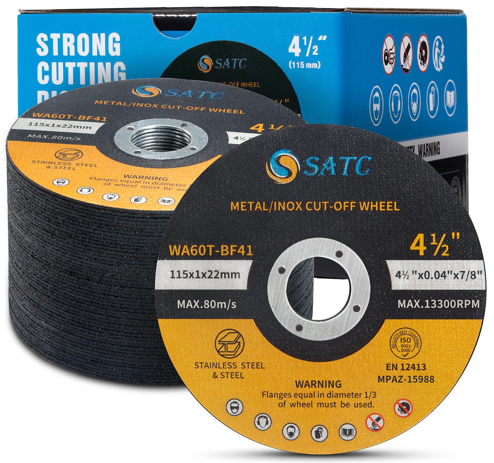 SATC 115mm Cutting Discs 50-Peice for Angle Grinder Durable Metal Cutting Disc U
