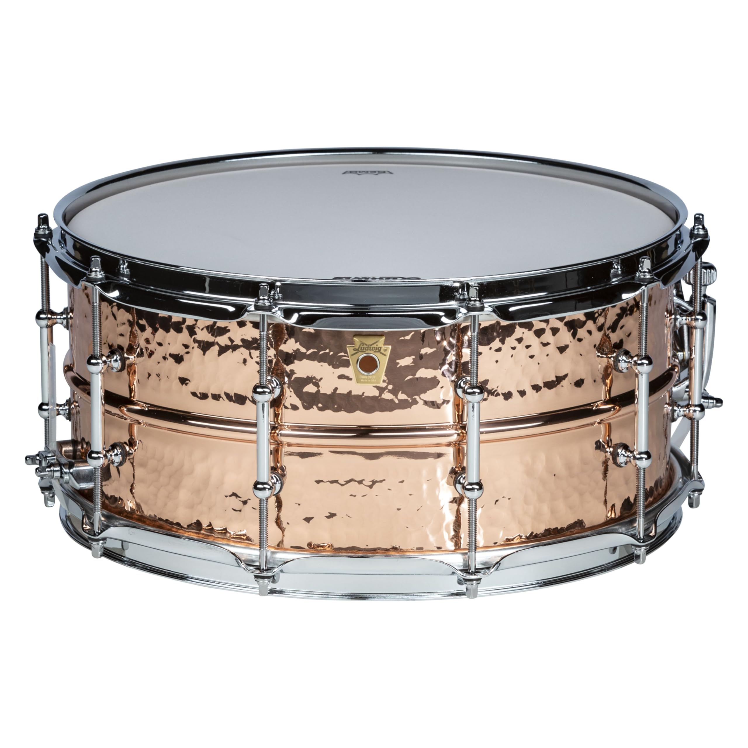 Copperphonic Snare Drum with Tube Lugs, Hammered 6.5"x14"