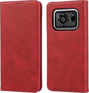 【Hamany】 AQUOS R6 Case, Notebook Type, Aquos R6 Case, Shockproof, Durable, Abrasion-Resistant, Docomo SH-51B Smartphone Case, SH-M22, Sharp A101SH, Card Storage, Leather-Vintage, Red