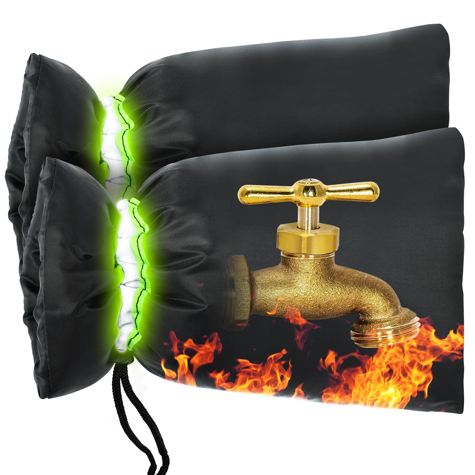 MIXC Outdoor Faucet Cover for Winter - 2 Packs 7.09''W x 10.24''H Water Socks Fr