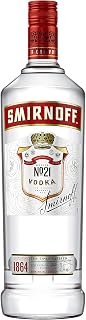 Smirnoff No. 21 Vodka | 37.5% vol | 1L | Triple Distilled & 10 x Filtered | Premium Made in Great Britain | Smooth with a Hint of Sweetness & Pepper | 1ltr
