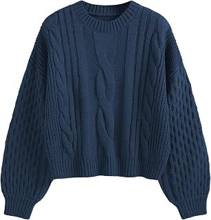 ZAFUL Womens Sweater Cable Knit Long Sleeve Knit Fall Outfits