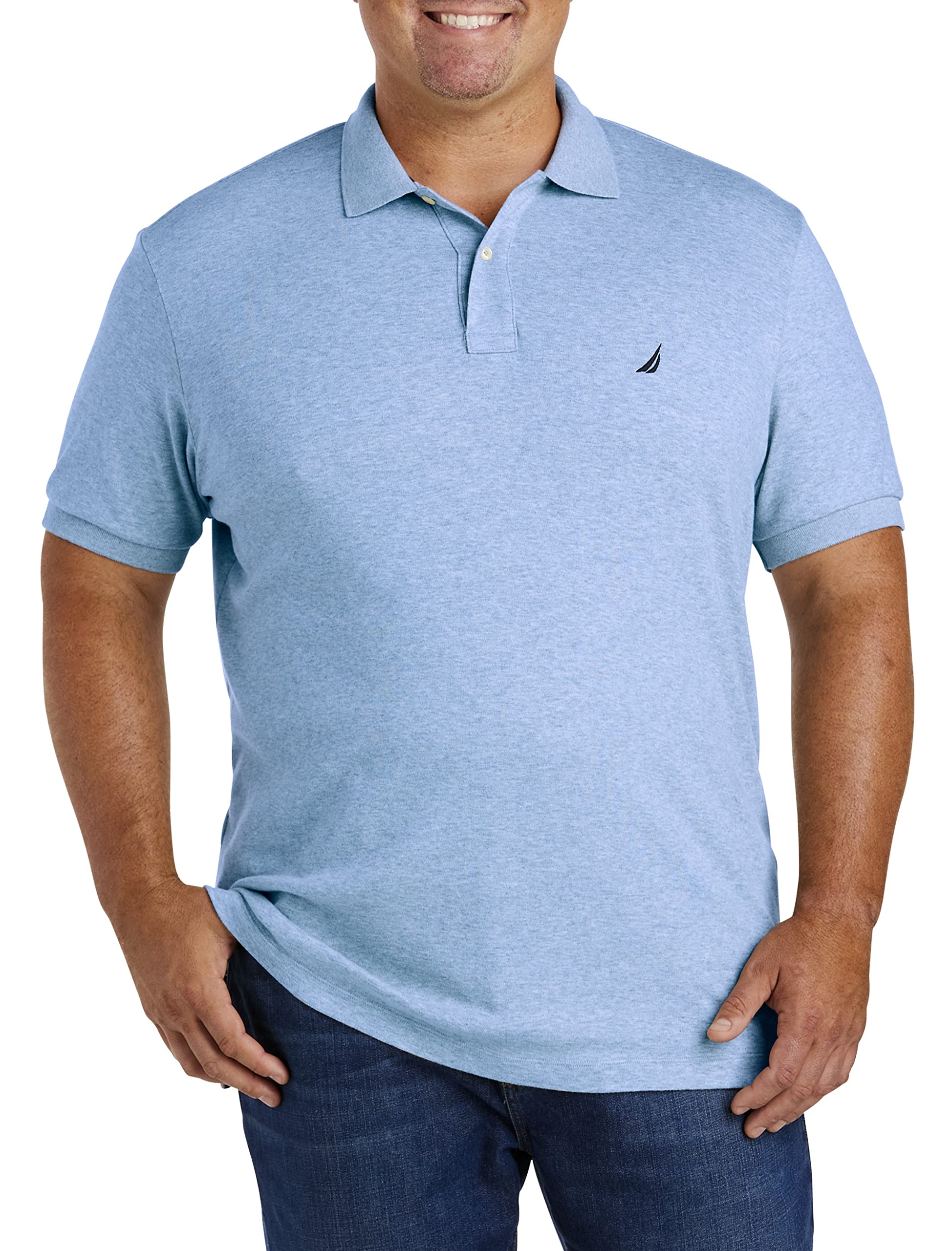 Nautica Men's Short-Sleeved Polo Shirt with Double Pointed Collar
