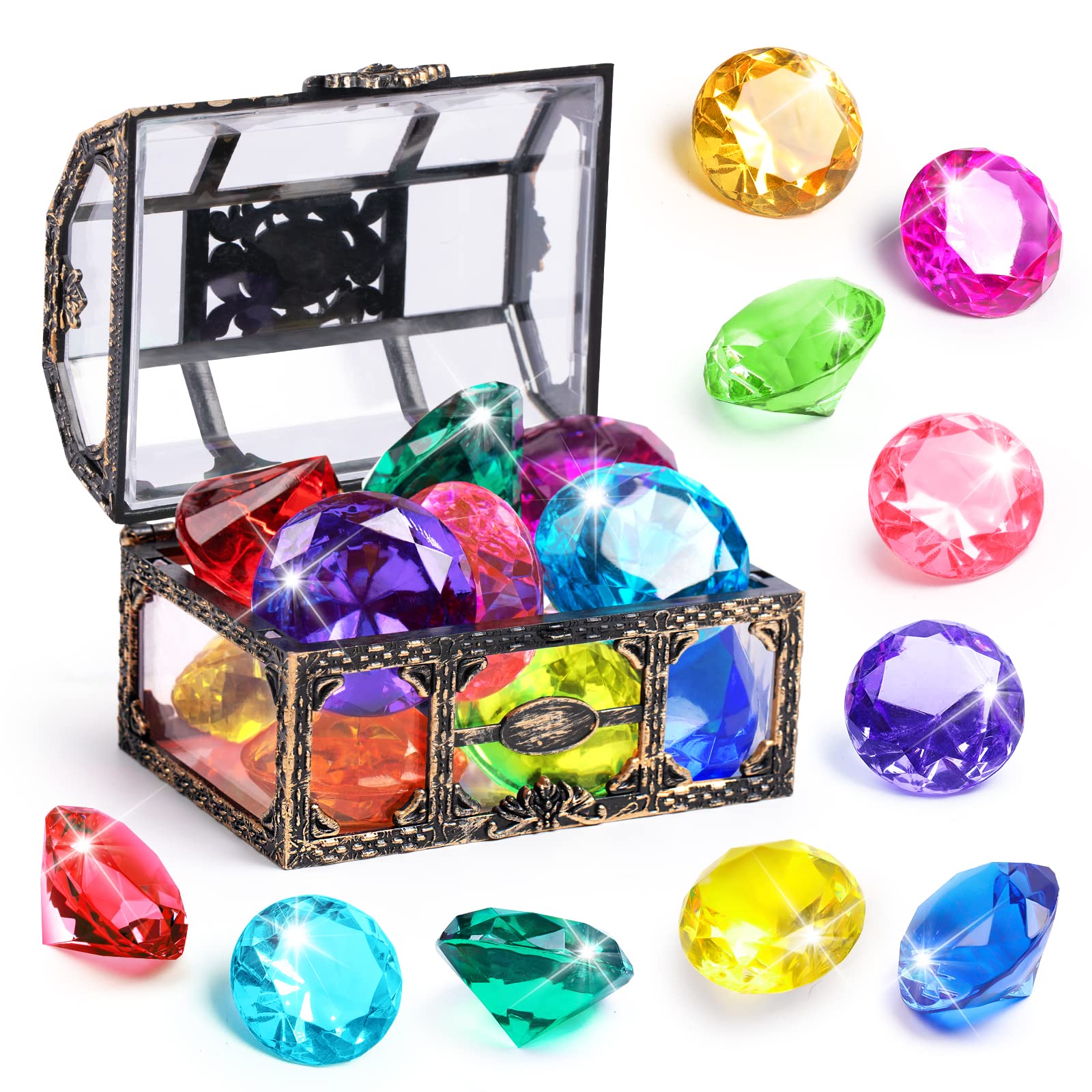 DISHIO Diving Gem Pool Toy 10PCS Big Colorful Diamond Diving Toy for Kids | Kids