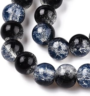 Approx 50pcs 6mm Clear Crackle Glass Round Beads Handmade for DIY Bracelet Earring Jewelry Accessories