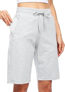 WILLIT Women Cotton Shorts Yoga Pants Long Pants Knee Length Summer Workout Pants 10" with Pockets