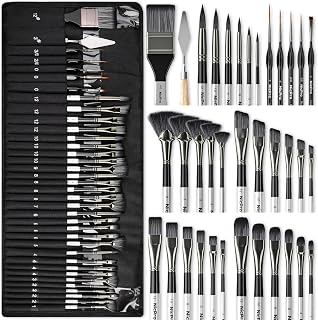 Nicpro 36pcs Paint Brush Set,Professional Paintbrushes for Acrylic Painting