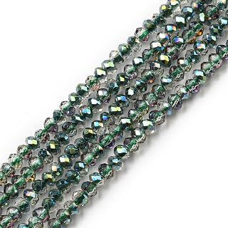 10 Strands 2-2.3mm Briolette Faceted Crystal Beads Rondelle Shape Crystal Spacer Beads for Bracelet Necklace Jewelry Making