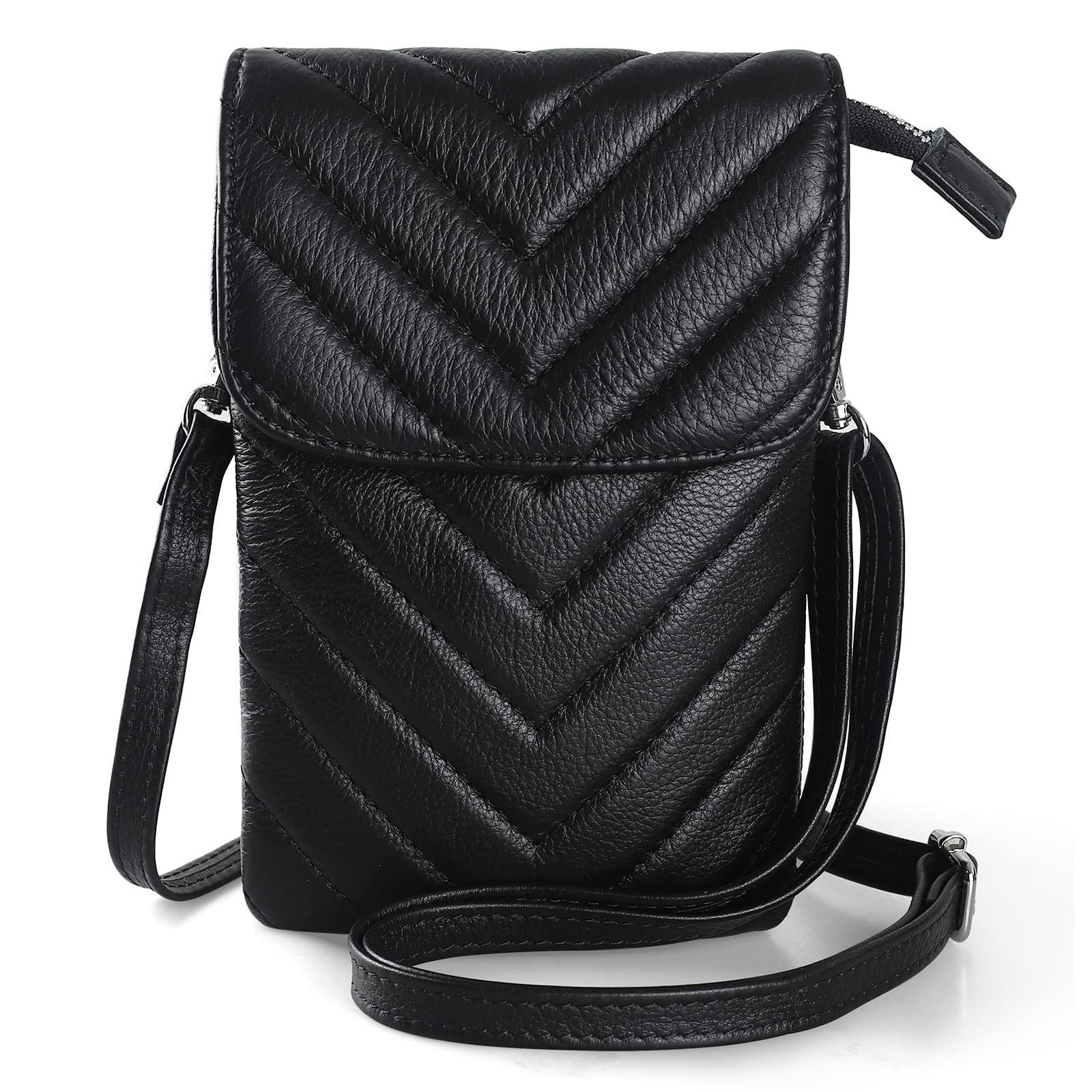 befen Small Women Genuine Leather Crossbody Bag, Mobile Phone Case for Women wit
