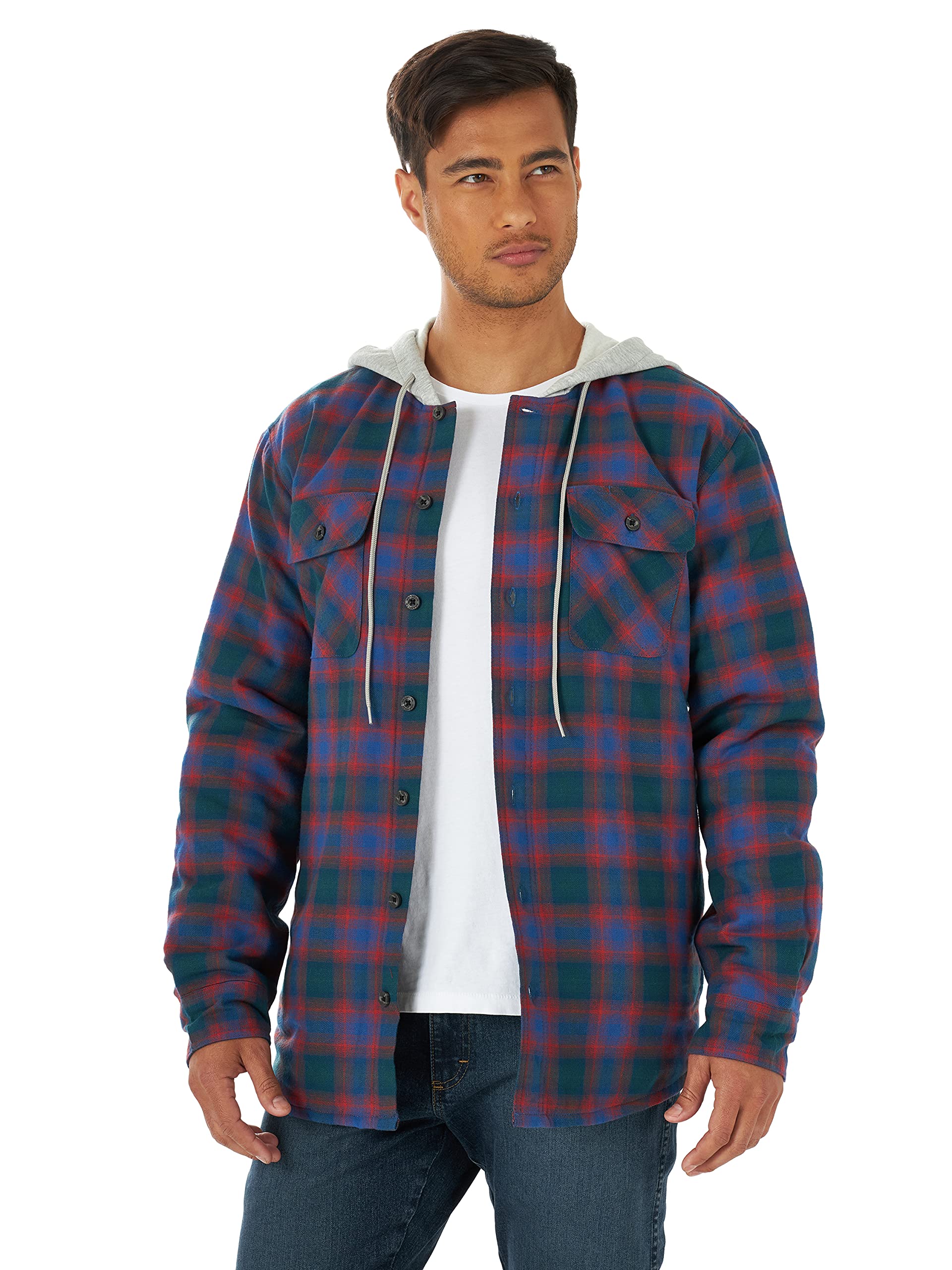 Wrangler Authentics Authentics Men's Button Down Quilted Flannel Shirt Jacket