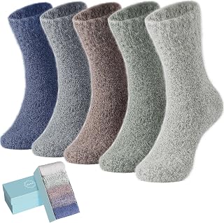 ICEIVY Socks Women Soft Knit Thick Warm Winter Fuzzy Crew Socks 5 Pairs