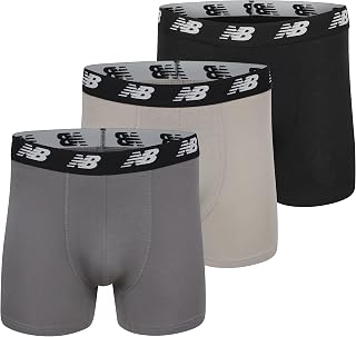 New Balance Men's 5 No Fly Cotton Performance Boxer Briefs (3-Pack Or 4-Pack) Retro Shorts (Pack of 3)