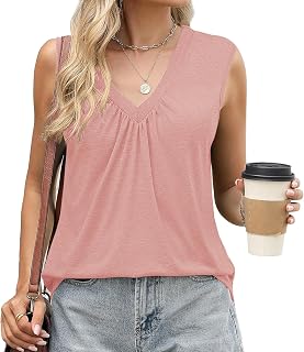 Women Tank Tops Summer Tops for Women V Neck Sleeveless Women Tops Soft Basic Casual Loose Fit Spring Summer Trendy Clothes
