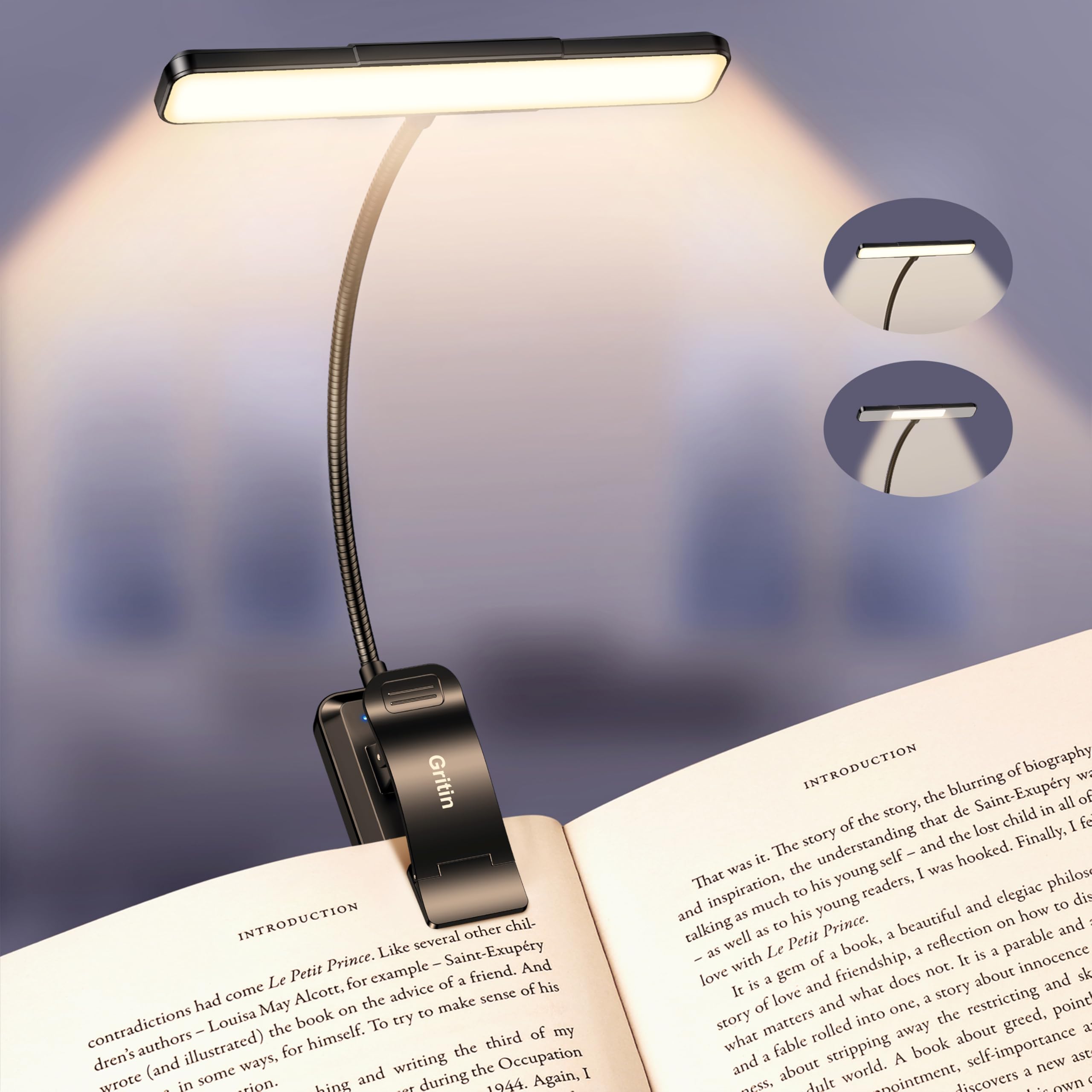 Gritin 2026 Gen 2 Book Light for Reading- 32 Eye Caring Full Spectrum LED | 5 Co