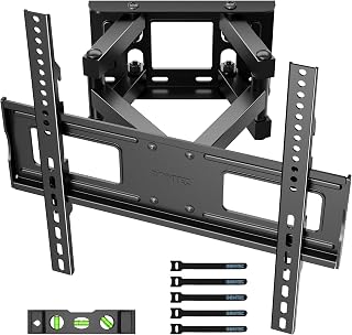BONTEC TV Wall Bracket for 23-70 Inch TVs, Full Motion Wall Mount, 45 kg | Max VESA 400x400 mm, double arm design, swivel tilt extension to 380 mm, LED LCD OLED screens, spirit level included