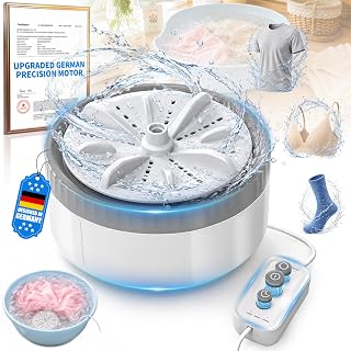 USB Portable Washing Machine | For Clothes & Dishes, Travel, Dorms, RVs | 3.0【Smart Control System】【Dual-Direction Turbo】Ultrasonic Sink Washing Machine, GRAY