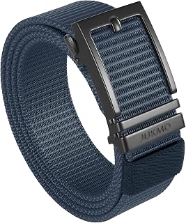 JUKMO Men's Ratchet Golf Nylon Web Belt Automatic Slide Buckle in Gift Box