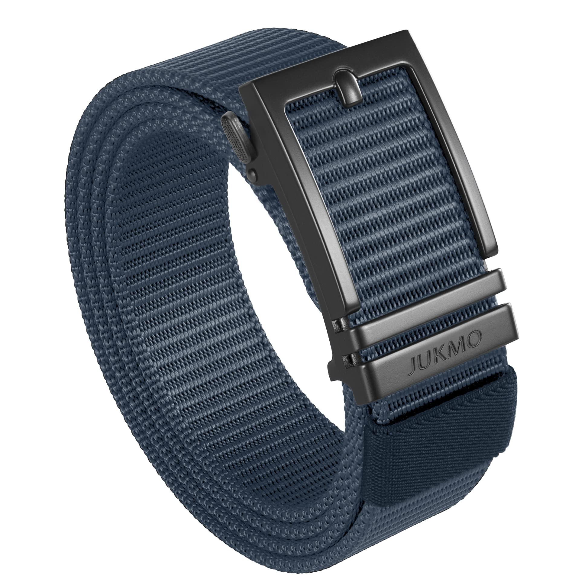 JUKMO Men's Ratchet Golf Nylon Web Belt Automatic Slide Buckle in Gift Box