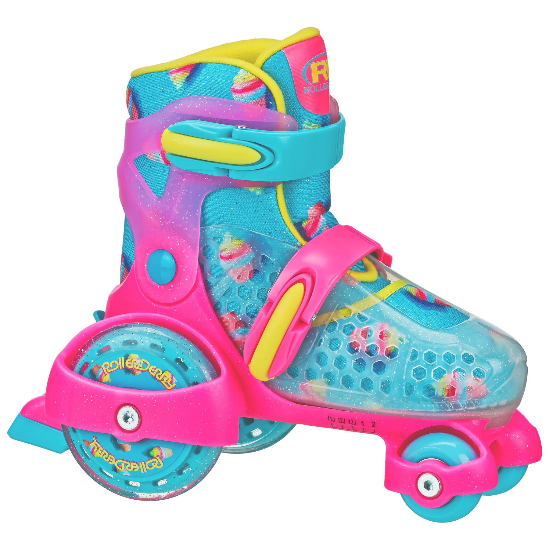 Fun Roll Beginner Roller Skates by Roller Derby, Adjustable Sizing, Skates for K