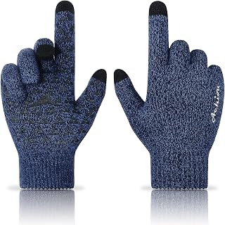 Achiou Winter Gloves for Men and Women, Touchscreen Soft Knit Gloves