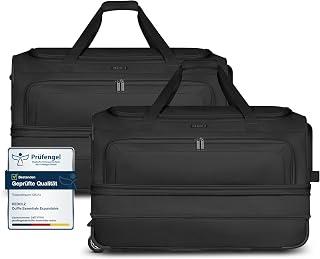 Duffle Essentials Exp., black, 2er SET L+L erweiterbar, Travel bag exp. With wheels