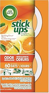 Air Wick Stick Ups Air Freshener, Sparkling Citrus, 2ct | Air Wick Stick Ups air freshener for trash can,bathroom freshener, closet freshener &amp; small spaces; compact 2ct.