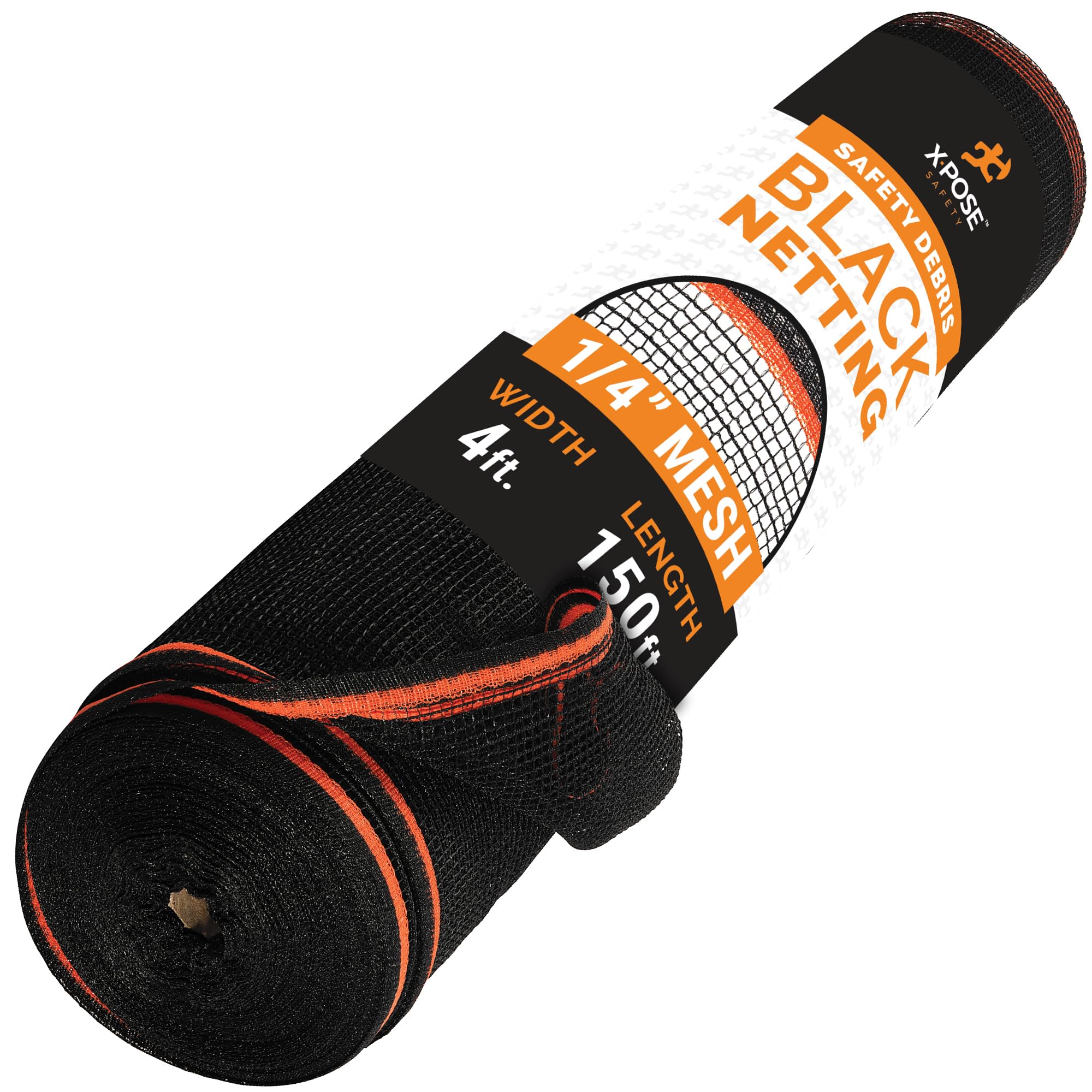 Xpose Safety Construction Safety Netting | 4' x 150', 1/4" Mesh Scaffold Safety 