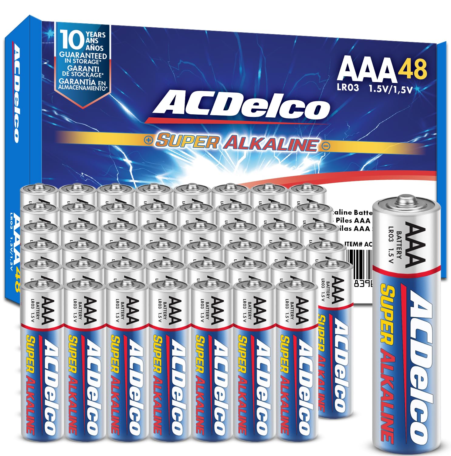 ACDelco 48-Count Triple AAA Batteries, Maximum Power Super Alkaline Battery for 