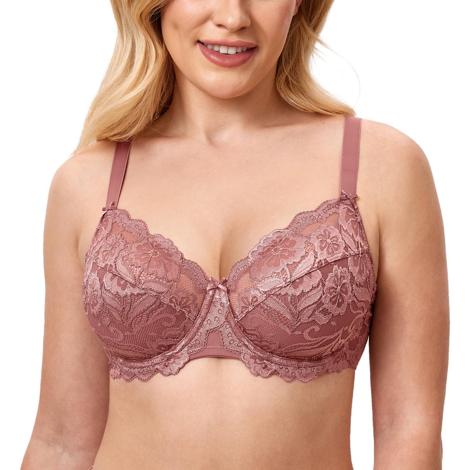 DELIMIRA Women's Lace Underwire Bra