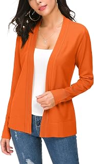 EXCHIC Women's Casual Long Sleeves V-Neck Open Front Knit Cardigan