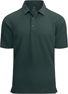 Alex Vando Mens Bubble Jacquard Polo Shirt Super Stretch Short Sleeve Polo Shirts for Men