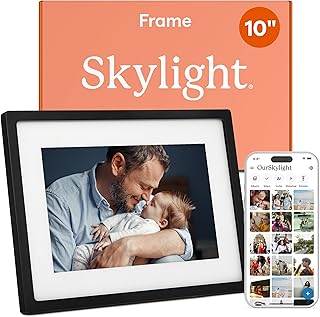 Skylight Digital Picture Frame, Load from Phone Capability, 10" Black | No Subscription Needed, Touchscreen Digital Photo Frame, WiFi, Cloud-Based Storage, Customizable Gift for Friends & Family