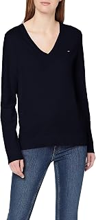 Tommy Hilfiger Women's Heritage V-nk Sweater Regular Fit Jumper