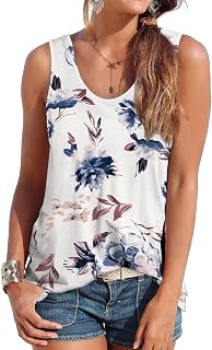 DUOEASE Women's Casual Sleeveless U-Neck Tunic Blouse T-Shirt Tank Tops