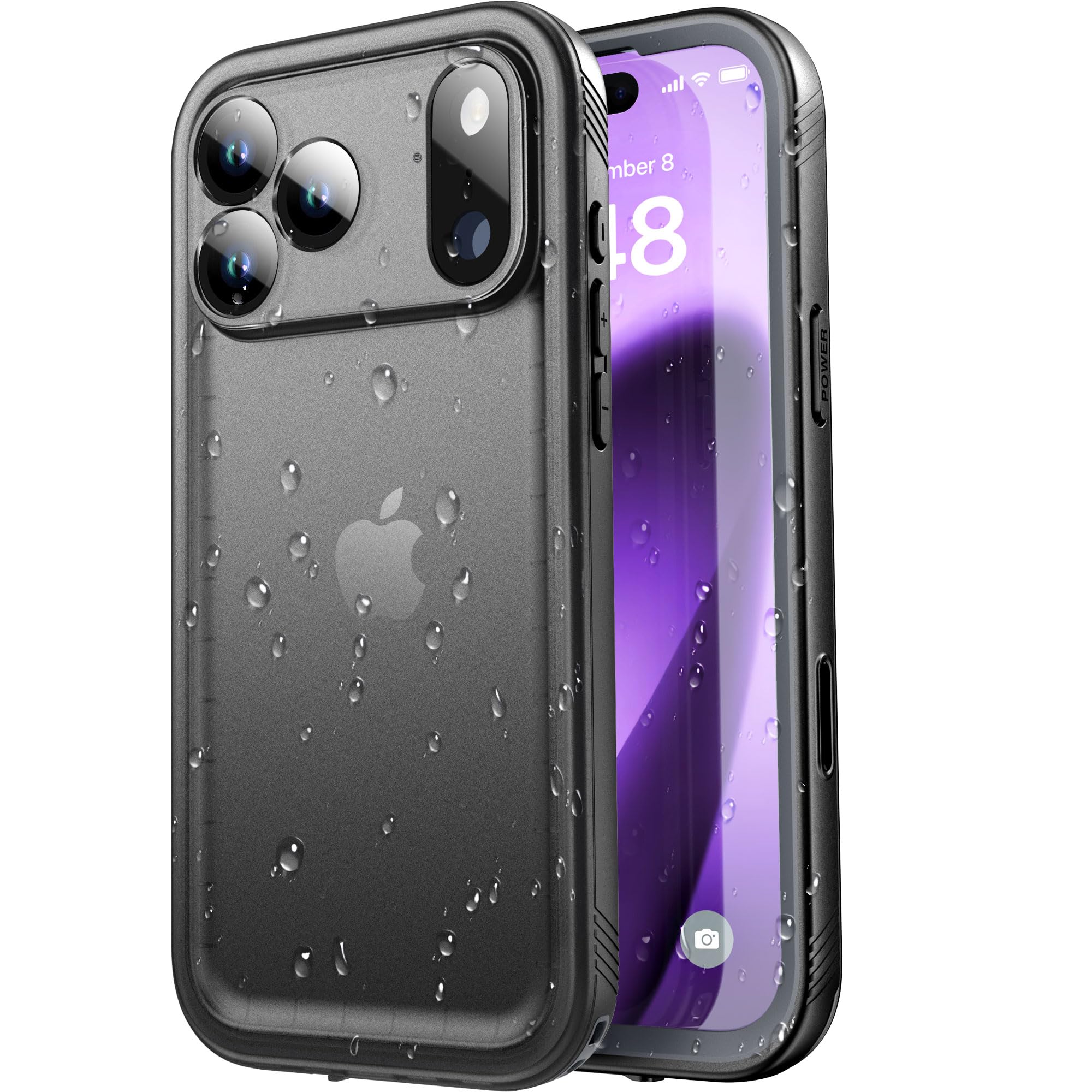 SPORTLINK for iPhone 18 Pro Max, 17 Pro Max Waterproof 360 Full Case, Black
